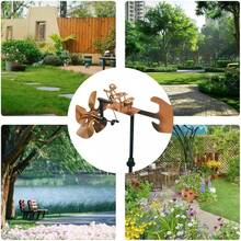 1pc Handmade Metal Drummer Windmill - No Electricity Needed, Self-Playing Outdoor Garden Decor With Cymbals & Drums, Weather-Resistant Halloween & Graduation Decoration For Yard, Terrace, Lawn, Windmills For The Yard, Patio Accent Piece