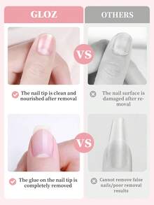 GLOZ 2支装快速卸甲笔，温和不刺激，适用于美甲和凝胶美甲，保护并滋养指甲。 - 無色 - 查看 6