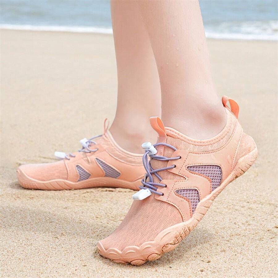 Women Barefoot Shoes Quick Dry Non-Slip Five Finger Shoes Outdoor Lightweight Sneakers Wading Swimming Barefoot Aqua Shoes - 杏色 - 查看 1
