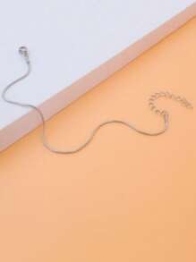 1 Piece Minimalist Stainless Steel Chain Anklet, Versatile For Beach Holiday, Jewelry Gift