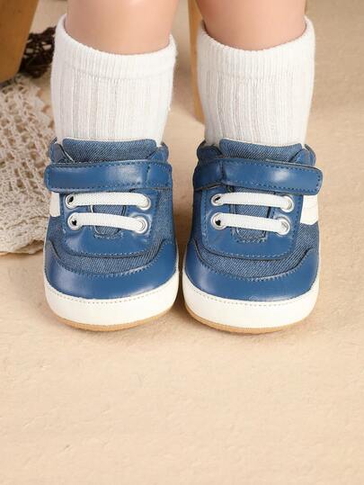 1 par de zapatos casuales y versátiles de moda planos con cierre de multicolor para recién nacidos e infantes, aptos para interiores/exteriores, primavera y otoño