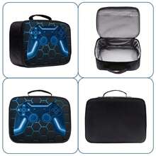 3件套儿童背包，16.5英寸书包，带手提包和铅笔盒，适合小学、初中和高中学生 - 遊戲霓虹 - 查看 6