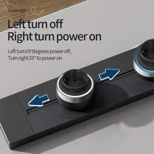Track Socket 歐標電源插座延長器，附 USB Type C 轉接頭，高功率壁掛式，適用廚房、辦公室、居家電路翻新，可拆卸插頭，省空間，易安裝，多功能快充接口，現代白色飾面 - 黑色 - 查看 8