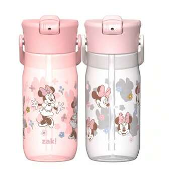 Zak Designs 2pk 18oz Mouse Harmony Straw Bottle Pink