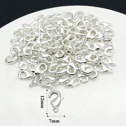 100pcs 12*7mm Delicate Gold, Silver, Platinum Dragon Claw Clasps, Convenient Open-Close Design, Ideal For Jewelry Makers To Connect Chains, Beads And Other Materials