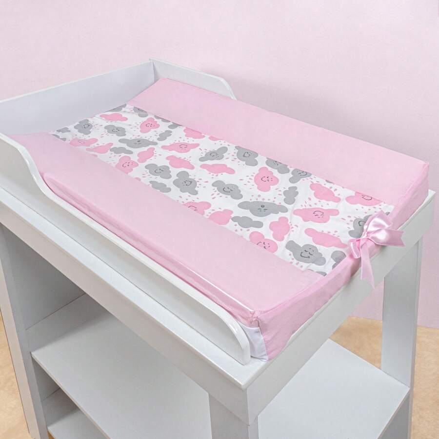 Anatomical Changing Mat Cover Printed With Plastic – Waterproof S Or L - 粉紅水滴 - 查看 1