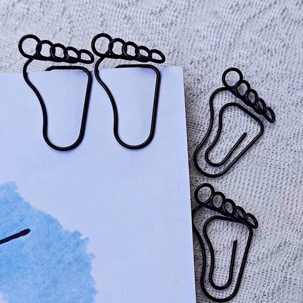 15/25 pièces Trombones en forme de pied, Trombones mignons, petits clips de marque-page pour bureau, excellents pour les fournitures de bureau à domicile, l'organisation des dossiers, la décoration de mariage, les fournitures scolaires, la rentrée scolaire