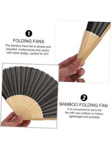 Ventaglio da matrimonio in seta di bambù di 21 cm di colore solido, multicolore, in stile cinese semplice, decorativo, portatile, pieghevole in bambù, a mano, usato per decorazioni di performance.