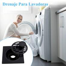 Coladera Antiolor para Ducha 10x10 cm - Acero Inoxidable Negro Antiobstrucción, Cubierta Extraíble, Ideal Baño/Cocina - Multicolor - Ver 5