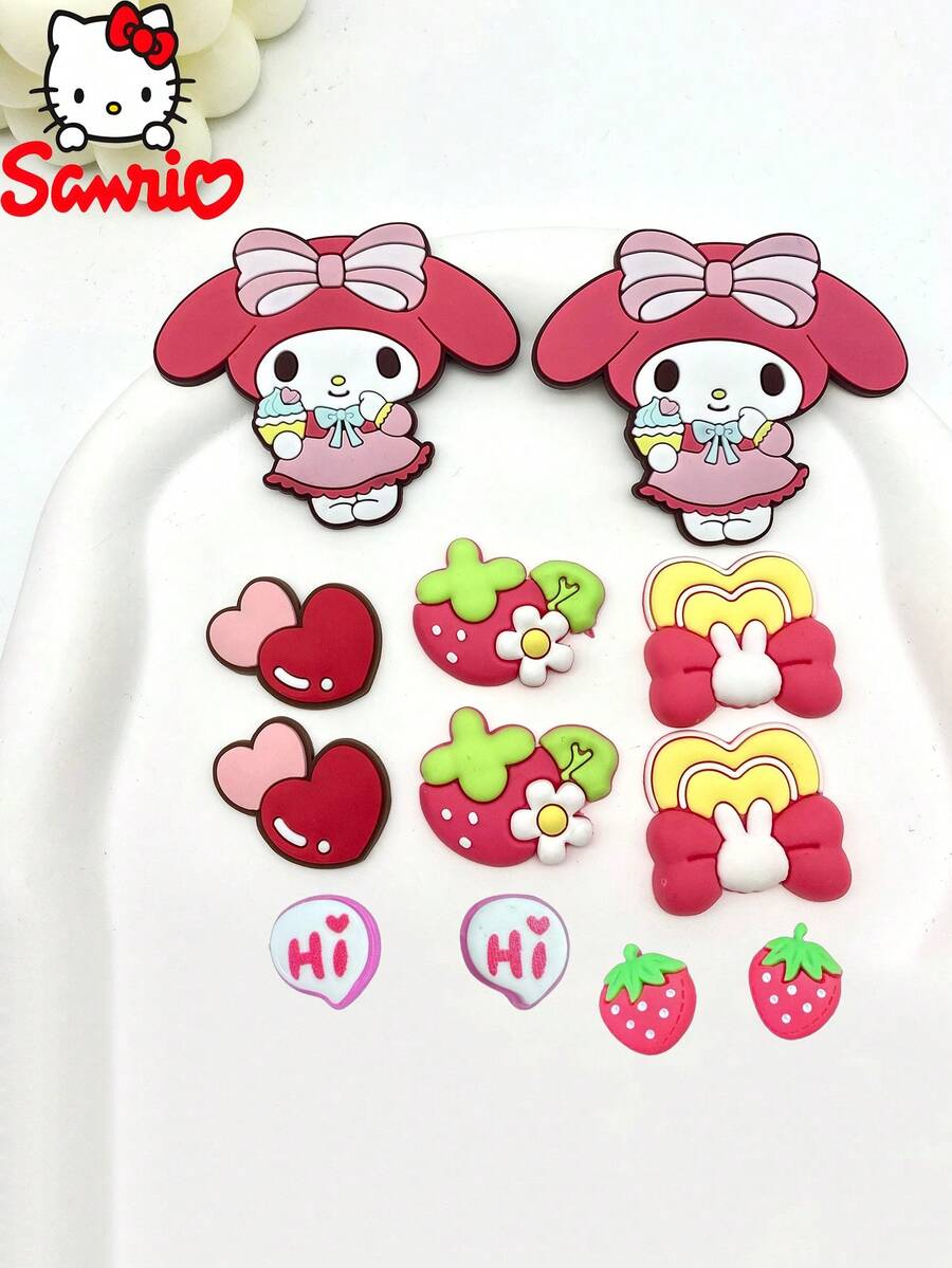 Sanrio Akcesoria do butów w stylu jaskiniowym, klamra do butów w kształcie krzyża DIY, odpinane akcesoria do butów, odpowiednie na sezon letni, zimowy, wiosenny i jesienny.