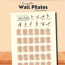 1pc/2pcs 30 Day Wall Pilates Poster Set 10 Essential Exercises! Structured 30 Day Plan. Clear Poses, Timed Routines. Perfect For Home Workouts Build Core Strength, Improve Posture In 30 Days! Combining Pictures And Texts, It's Simple And Easy To Learn. - Multicolor - View 8