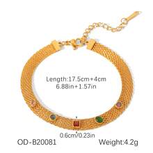 1pc, 18k Golden Plated, Stainless Steel Olive Leaf Bracelet, Classic Luxury Stainless Steel Women's Jewelry, Wedding And Graduation Holiday Gifts - Multicolor - View 18