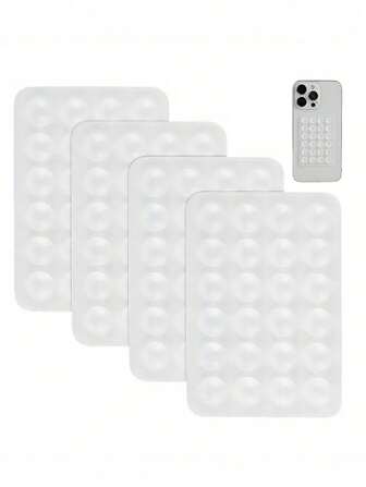 4 Packs Silicone Phone Holder, Double-Sided Phone Suction Cup Holder, Silicone Suction Cup, Non-Slip Phone Holder Suitable For All Phone Models, Transparent Compatible With IPhone, Android Phone, Gift For Birthday, Family, Friends Phone Stand, Phone Accessories