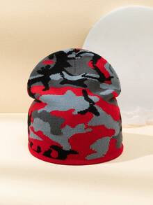 1pc Men's Classic Casual Elastic Knit Camouflage Outdoor Cycling Sun Protection Winter Knit Cap - Camouflage Knitted Hat - View 11