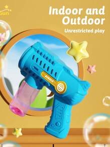 Kids Portable Automatic Bubble Machine, 2 Color Options, Handheld Bubble Gun Can Be Used As Birthday Gift For Boys & Girls, Electric Lighting Outdoor One-Click Bubble Maker (Batteries And Bubble Solution Not Included)