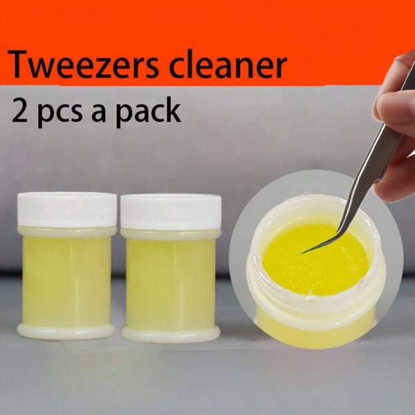 2PCS Eyelash Tweezers Cleaner, Sponge Ball Can Quickly Remove The Residual Glue On The Tools