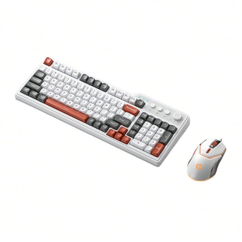 Rojo, blanco y gris [conjunto de teclado y ratón]