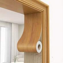 1 件 15cmx5m 自粘木纹修复胶带壁纸贴纸，用于门框边缘贴纸，木门盖可隐藏损坏并装饰可剥离粘贴的可拆卸墙壁盖，适用于窗台、书桌、橱柜、衣柜