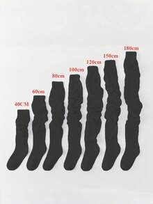 1双白色过膝袜，大象图案，保暖过膝袜，宽松款，适合秋冬季节，舒适保暖 - 黑色 - 查看 12