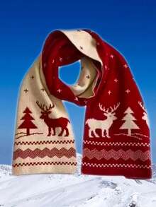 1件 新年 圣诞节 万圣节 冬季 红色 黑色 围巾 男士 女士 秋冬 红色 25年 新款 高档 时尚 休闲 百搭 学生 针织围巾 情侣款 - 彩色 - 查看 4