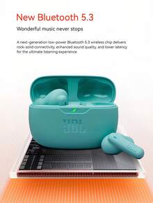 Wave Beam 2 真无线降噪耳机，拥有纯净低音和智能环境音效，4 个麦克风，通话清晰，播放时间长达 40 小时，IP54 防尘防水，100% 正品 JBL Vibe Beam 2 - 黑色 - 查看 10