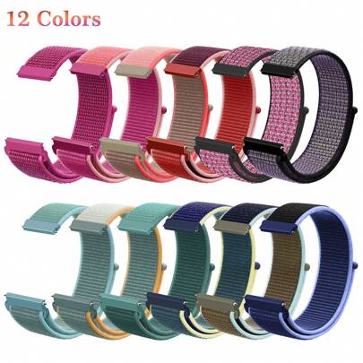 Compatible con Samsung Galaxy Watch 7 6 5 4 de 40mm y 44mm, Correa deportiva de nailon suave y ajustable de 20mm y 22mm para Watch 5 Pro de 45mm/6 4 Classic, Active 2 para mujer y hombre