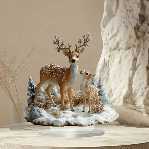1pcsBohemian Style Acrylic Reindeer Decoration, Theme Desktop Decoration, Multi-Purpose Animal Decoration For Home, Office And Bookstore - Perfect Gift Home Decoration, Room Decoration, Wall Decoration, Birthday / Graduation Gift.