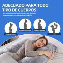 Almohada de enCuerpo  Forma de U de Terciopelo La almohada ergonómica favorece el sueño profundo con Funda Extraíble  - Soporte Completo para el Cuerpo  , Tela de Poliéster Suave, Regalo Ideal para Confort y Relajación, Accesorio Acogedor para Descansar | Esencial para el Dormitorio | Posicionamiento Versátil
