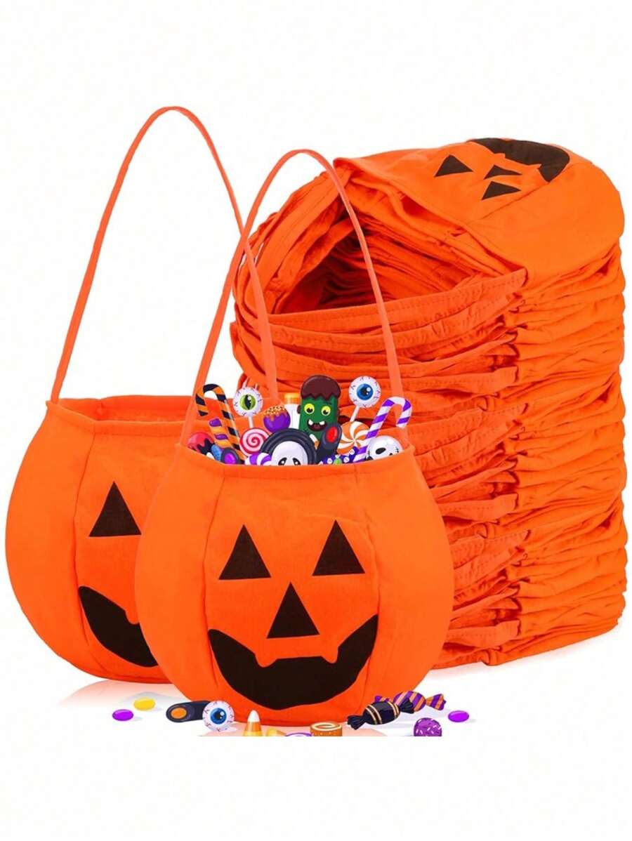 1/3/5/10 Stücke Halloween Kürbis Taschen, handgehaltene Vliesstoff Taschen für Süßigkeiten, Halloween Party Zubehör, Make-up und Kleidung Accessoires