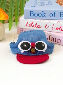 2pcs Pet Clothes Dog Cat Apparel Accessories For Small Dogs Puppies Teddy Poodle Cute Casual Fashionable Tulle Skirt Outfit Set With Sunglasses And Baseball Cap - Red Cap With White Sunglasses - Multicolor - View 6