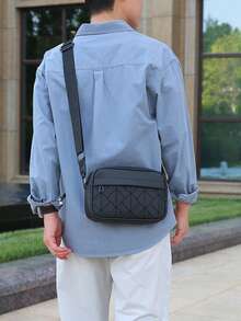 1pc Men's Nylon Casual Shoulder Bag, Large Capacity Crossbody Bag, PU Leather Messenger Bag, Phone Pouch, 2025 Summer New Small Crossbody Bag Camera Bag