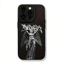 Caso de teléfono suave de ojos de ángel con patrón de estatua de diosa impresión UV mate cubierta de teléfono de 360 grados protección completa para iPhone 11 12 13 14 15 16 17 Pro Max XR X/ XS 7 8 Plus SE Mini para teléfono inteligente - Negro - Ver 9