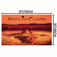 1 pieza Póster bandera de Alice In Chains, decoración clásica de música para dormitorio, tapiz de pared colgante, decoración de habitación, Navidad - Multicolor - Ver 3