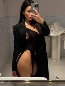 Sexy Lingerie Women Hollow Bodystocking Mesh Underwear Crotchless Fishnet Full Erotic Clothes Tights Bodysuit Off Shoulders Stockings For Club, Night Out, Dates, Shows, Wedding Night – Cheeky Stockings & Tights Lingerie