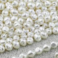 10/30/50/100pcs White Acrylic Beads With Butterfly, Heart, Clover, Water Drop Shapes, Perforated Spacer Beads For DIY Jewelry, Accessories, Hair Decoration, Earrings, Garments, Phone Chains