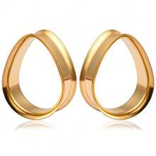 2pcs Hot Stainless Steel Water Droplet Ear Plugs Gauges Expanders Body Piercing Jewelry Women Earring Tunnels Stretchers Earring