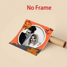 1pc Customized Halloween Photos, Upload Photos And Text For Customization, Personalized Wall Art, Perfect Gift For Birthday, Wedding, Anniversary, Birthday Classic Style, Suitable For The Decoration Of Living Rooms, Bedrooms And Corridors, It Is An Ideal Home Decoration And A Frame Is Optional, Memorable Keepsake, Home Room Decor Gifts