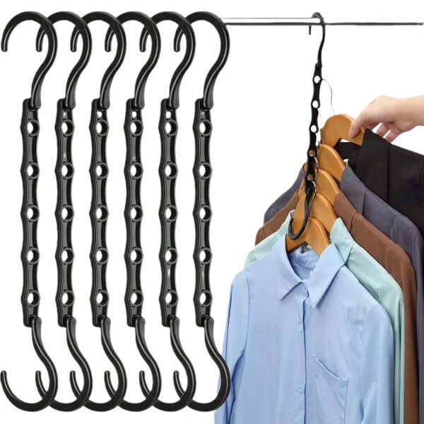 2pcs Home & Travel Foldable Clothes Hanger, Compact Space Saving Wardrobe Non-Slip Storage Rack, 5-Slot 360° Rotating Clothes Hanger (Refer To Actual Product Photo)
