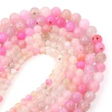1 pièce de perles d'agate rose poussiéreux naturel, 6 mm/8 mm/10 mm style vintage à la mode fait main pour le DIY, convient pour les bracelets, colliers, bijoux, pendentifs, décorations, accessoires