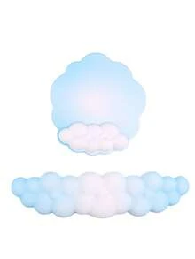 云朵鼠标垫护腕两件套 - 鼠标垫护腕套装包含云朵键盘护腕和云朵鼠标垫护腕。底部采用防滑设计，提供 5 种款式选择，适用于各种办公场景。