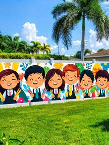 Back To School Scene Decoration Props, Classroom & Campus Decorative Banner, Creative Campus Atmosphere Background - Multicolor - View 3