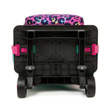 Mochila com rodinhas 3 peças para meninos e meninas, estampa de rosto de papelão, design super fofo e moderno, adequada para meninos e meninas, aplicável para escola e viagens - Amarelo Roxo L4001F - Ver 9