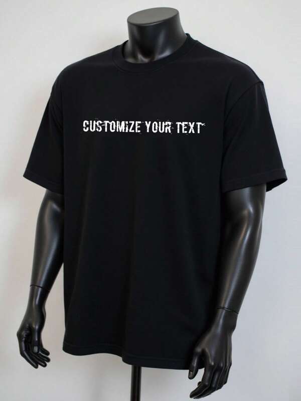 Personalisiertes Herren T-Shirt mit individuellem Text, personalisierter Text, schwarzes Herren Sommer-Top, individuelle Gestaltung Herren Sommer Kurzarm T-Shirt, tragen Sie Ihren Segen/interessanten Text ein, Geburtstag/Vatertag/Valentinstag Urlaub Individualisierung, Team Outdoor Service Individualisierung, Urlaubsgeschenk, Geburtstaggeschenk Individualisierung, Herren T-Shirt, T-Shirt Text Individualisierung, schwarzes Herren Sommer Kurzarm T-Shirt