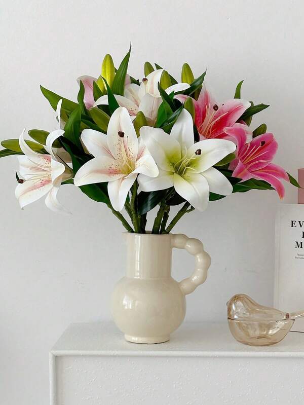 1/3/5pcs Lily Decoration Fake Flowers Living Room Tabletop Decoration Artificial Flowers