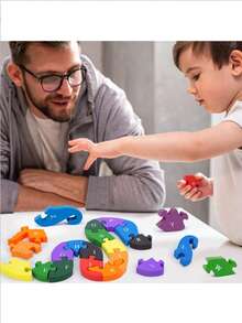 1 Pc Alphabet Puzzle, Building Animal Wooden Puzzle, Children's Puzzle Toy Wooden Puzzle Toy 26 English Alphanumeric Enlightenment Cognition, Wooden Snake Alphanumeric Block Toy For Children's Birthday Gifts - Multicolor - View 8