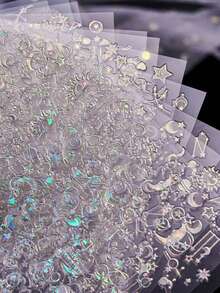 6 片装全息星月美甲贴纸