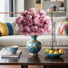 Artificial Flowers Containing 27 Artificial Rose Flowers Flower Arrangement For Home Decoration Wedding Parties - 粉色 - 查看 6