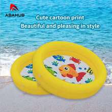 ABAHUB ABAHUB Piscina inflable, esencial para juegos acuáticos familiares, disponible para adultos, con estampados de dibujos animados, dos patrones a elegir, hecha de PVC, se puede usar para juegos acuáticos, pesca, accesorios de playa, flotadores de piscina