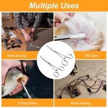 2 Piece Hemostat Curved And Straight Stainless Steel Self-Locking Fishing Forceps Piercing Remover Tool Piercing Grabber Tool For Nurses Pet Grooming Care Fishing DIY Crafting(5") - Nhiều màu - Xem 8