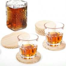 24 PCS Unfinished Wood Coasters 4 Inch Round Blank Wood Coaster For Crafts With 96 PCS Foam Knots For DIY Mosaic Laser Cutting Engraving Painted Pyrography Arts - 如圖 - 查看 2